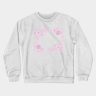 Pink abstract roses, flowers, circle and shapes Crewneck Sweatshirt